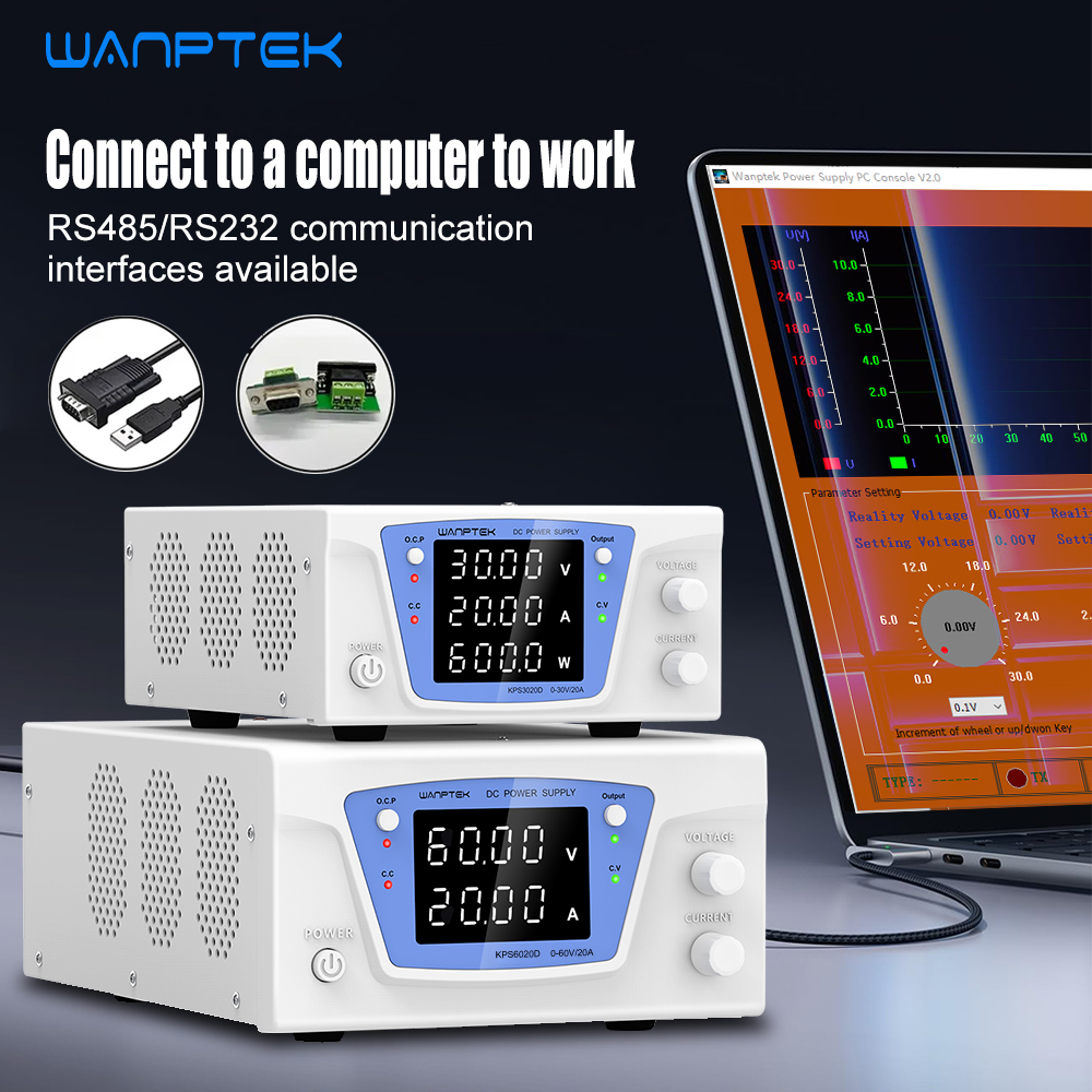 Wanptek RS485/RS232 مختبر قابل - مراجعة Programmable Dc Power Supply 60V 10A وسعره